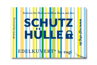 »Edelkuvert®« RFID-Schutzhülle "gestreift-blau-grün-gelb"