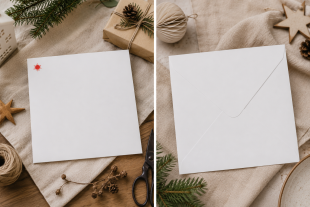 Briefumschlag 155 x 155 mm bedruckt - Weihnachtsmotiv