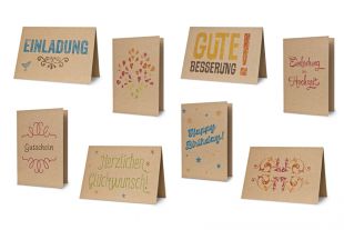 Design-RC® Klappkarten Set DIN A6 inkl. DIN C6 Hüllen